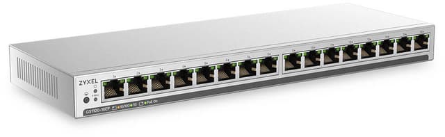 Zyxel GS1100-16EP 16-portars Gigabit Slim PoE-switch