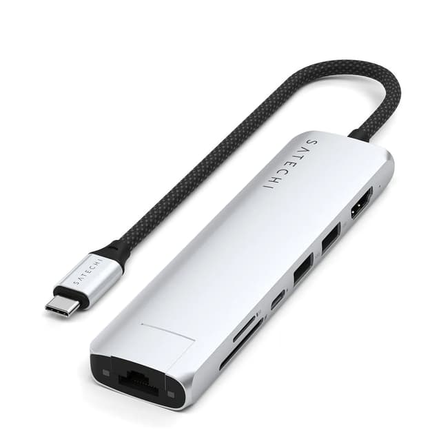 Satechi 7-in-1 USB-C-moniporttisovitin Ethernetillä USB-C