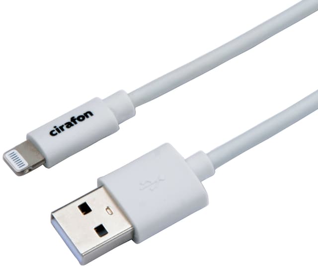 Cirafon AM To Lightning 2.0m - White - New Mfi 2m Hvid