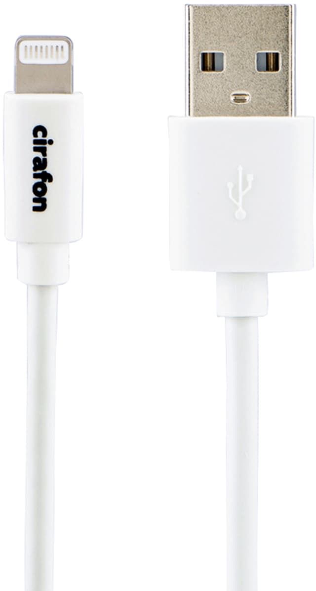 Cirafon iPad/iPhone/iPod-opladning/datakabel 2m Hvid