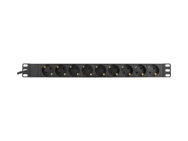 Deltaco PDU, 9 x CEE 7/4, 1 x CEE 7/7, 2 m, svart (GT-8527)
