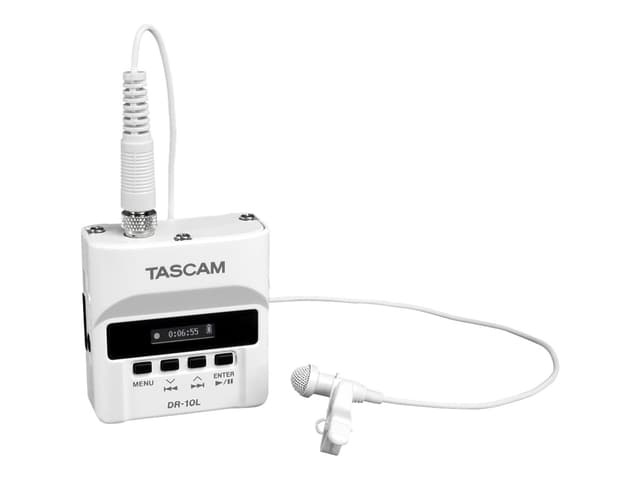 Tascam Digital Audio Recorder With Lavalier Mic - White (DR-10LW)