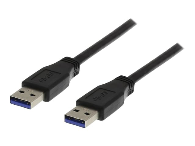 Deltaco USB 3.0 kabel, Typ A hane - Typ A hane, 1m, svart 1m USB-A USB-A Svart (USB3-210S)