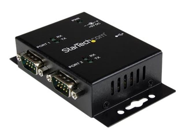 Startech 2 Port Wall Mount USB to Serial Hub Adapter w/ DIN Rail Clips (ICUSB2322I)