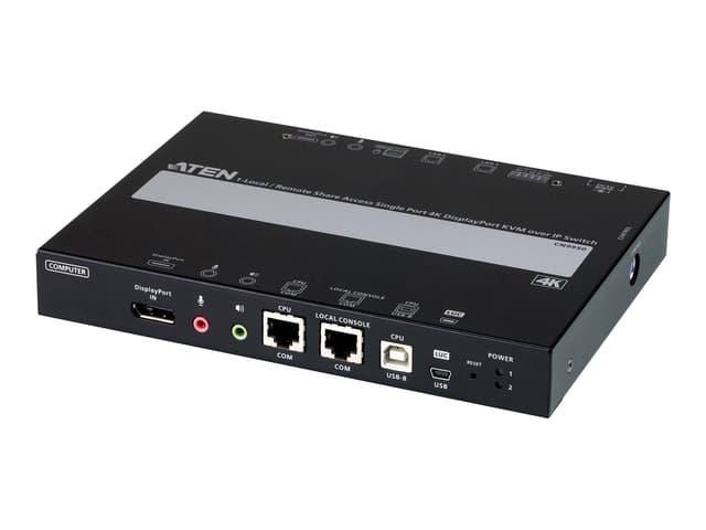 Aten 1-ports 4K Displayport KVM-över-IP-switch med lokal- eller fjärråtkomst (CN9950-AT-G)