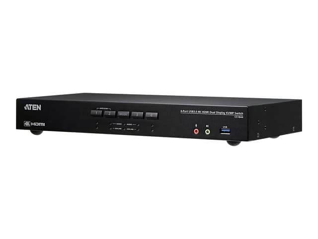 Aten 4-portars 4K HDMI Dual-View KVM switch med ljud och USB 3.0-hubb (CS1844-AT-G)