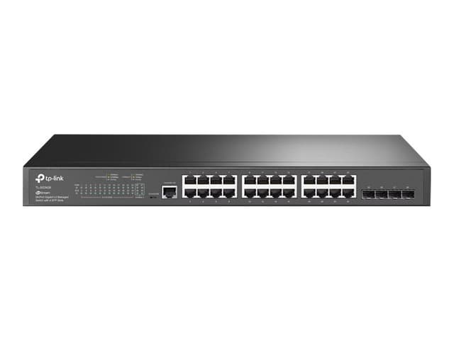 TP-Link JetStream TL-SG3428 nätverksswitchar hanterad L2/L3 Gigabit Ethernet (10/100/1000) 1U Svart (SG3428)