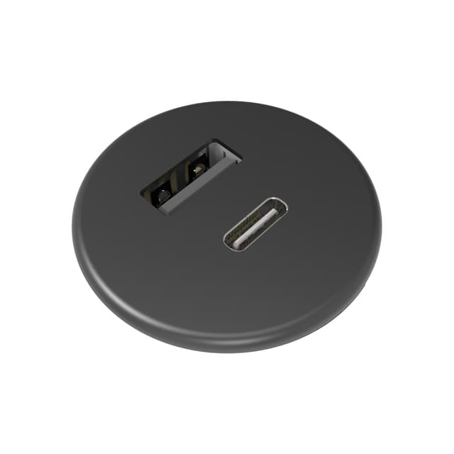 Axessline Powerdot Micro 1xUSB-A & 1xUSB-C Laddning 5V 3A Svart (9353003209)