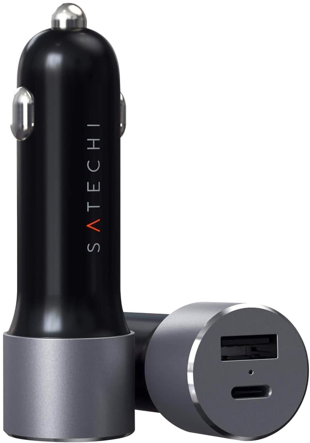 Satechi Billaddare PD 1 x USB-C och 1 x USB-A 72 Watt Grå (ST-TCPDCCM)
