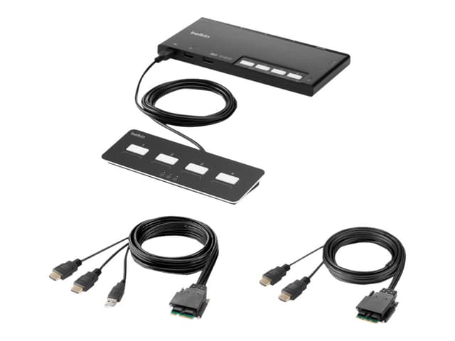 Belkin F1DN204MOD-HH-4 KVM-switchar Rackmontering Svart (F1DN204MOD-HH-4)