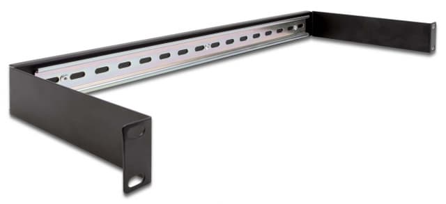 Delock Rackmonterad DIN-räls 19" 1U Svart (66883)
