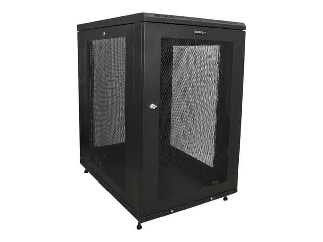 Startech StarTech.com 18U Enterprise-klassat Serverrack-kabinett Kit, 19" slutet 4-Post rack med hylla och Cable Management, 75 cm monteringsdjup, 450kg (992lb) kapacitet (RK1833BKM)