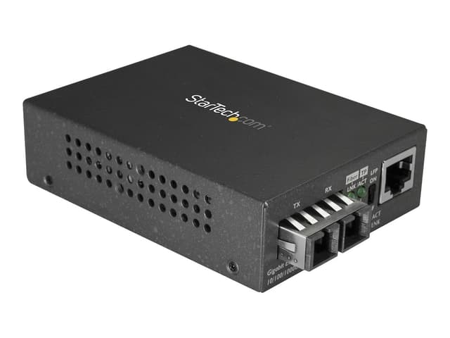 Startech StarTech.com MCMGBSCSM10 mediakonverterare för nätverk 1000 Mbit/s 1310 nm Enkelläge Svart (MCMGBSCSM10)