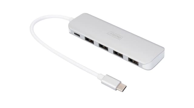 Digitus DA-70242-1 gränssnittshubbar USB 3.2 Gen 1 (3.1 Gen 1) Type-C 5000 Mbit/s Silver (DA-70242-1)