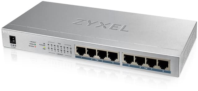 Zyxel GS1008HP 8-portars omanagerad PoE+ Switch med 60W PoE-budget 