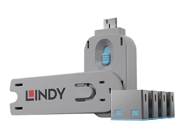 Lindy USB Portblockerare Blå 4-Pack (40452)
