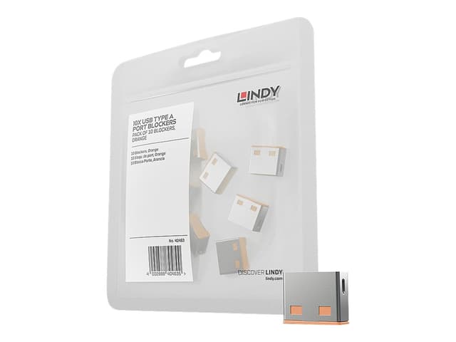 Lindy USB Port Blocker Orange 10-pack utan nyckel (40463)