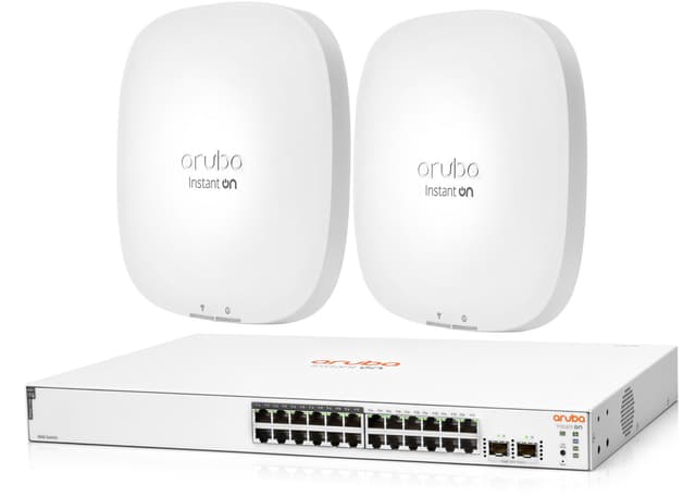 HPE Networking Instant On 1830 24G 2SFP PoE 195W Switch + 2x HPE Instant On AP25 Indoor (5011346265)