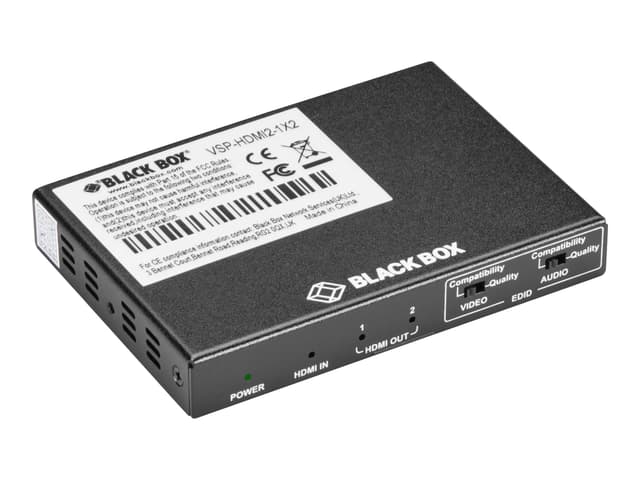Black Box HDMI Video Splitter - 2-Port 4K60 4:4:4 (VSP-HDMI2-1X2)