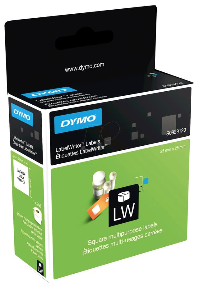 Dymo Etiketter Universal Fyrkantig 25 x 25mm
