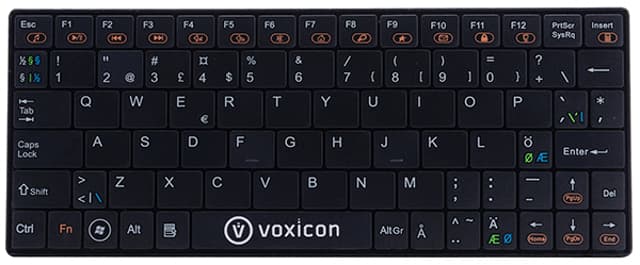Voxicon Ultra-Slim Mini SM411 Tangentbord Trådlös Nordisk (DK-SM411-5)