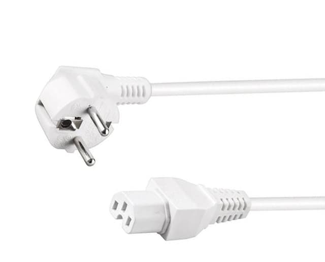 Prokord Strömkabel 2m C15 Vit (DPC-0051)