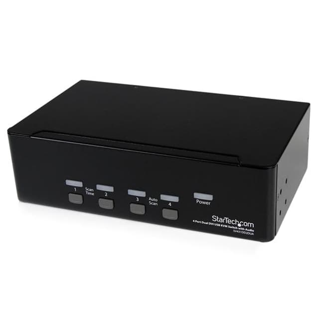 Startech 4 Port Dual DVI USB KVM Switch w/ Audio & USB Hub (SV431DD2DUA)