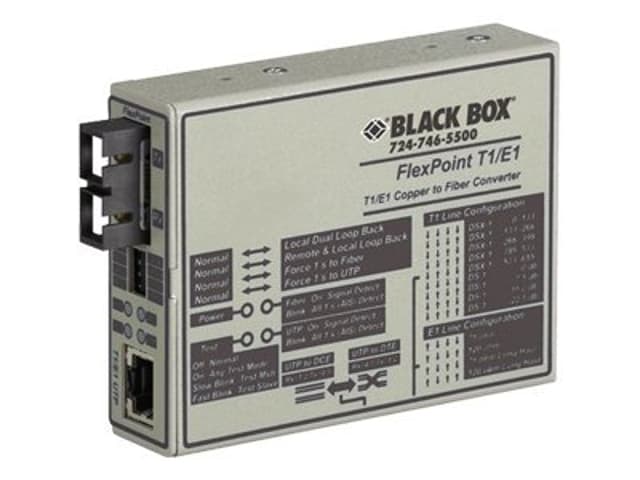 Black Box Flexpoint E1/T1 To Fibre Conver. -Single-m 28km SC (MT663AE-SSC)