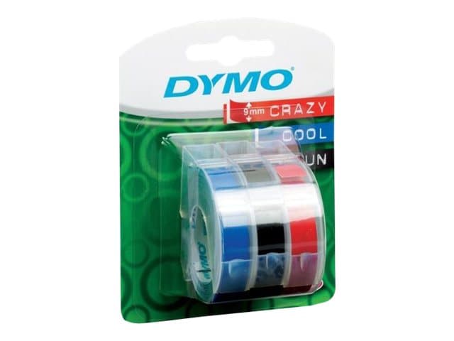 Dymo Präglingstejp 9mm x 3m Mixed (Svart, Blå, Röd) 3st (S0847750)