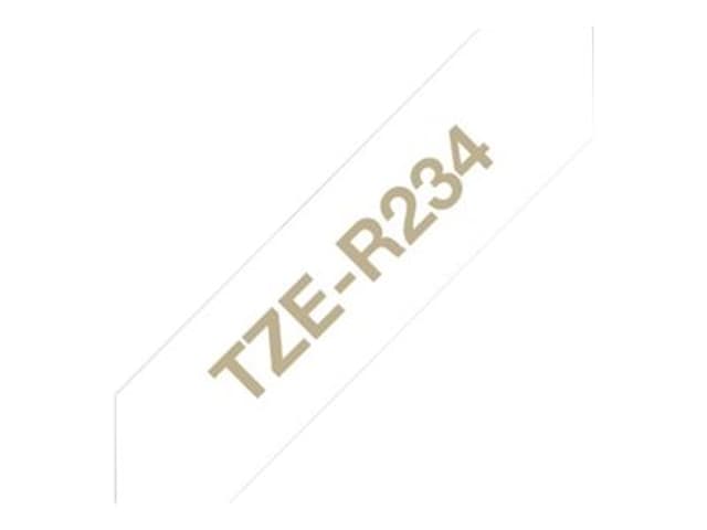 Brother Tape Tyg 12mm TZe-R234 Guld/Vit (TZER234)