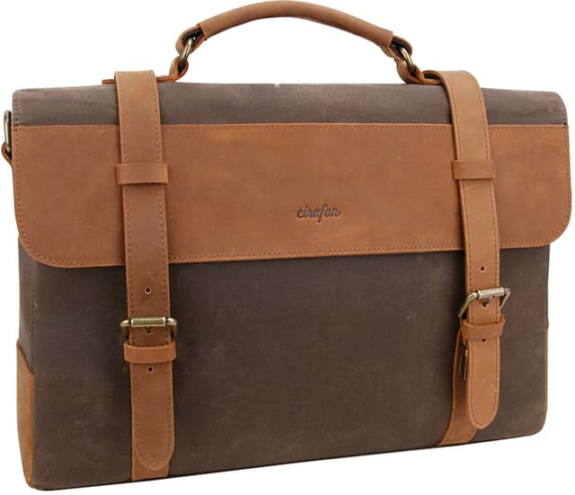 Cirafon Arezzo Old Stratford Veske 15.6" Lerret, Lær Brun