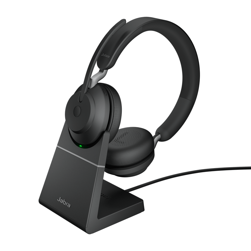 Jabra Evolve2 65 incl Charging Stand Stereo USB-C UC Svart