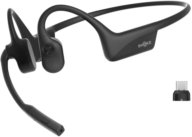Shokz OpenComm2 2025 Upgrade Stereo USB-C UC Svart