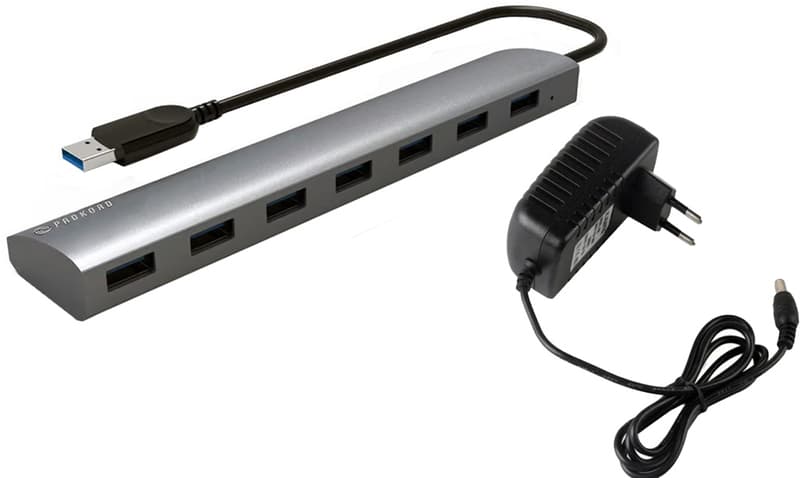 Prokord USB-hubb 7-Portars med Strömförsörjning – USB 3.0, Snabb Dataöverföring