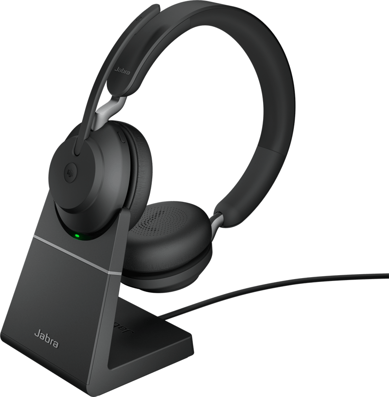 Jabra Evolve2 65 incl Charging Stand Stereo USB-C Microsoft Teams Svart