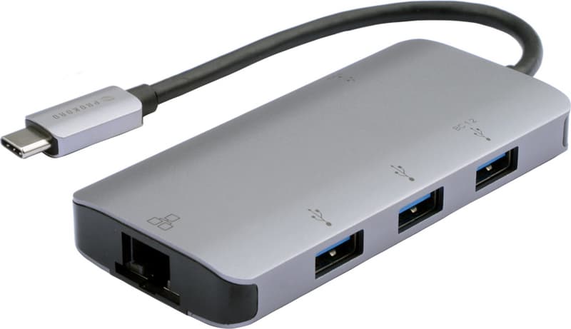 Prokord USB 3.1 Hub 3-Port + RJ45 USB-C 3.2 Gen 1 (3.1 Gen 1)