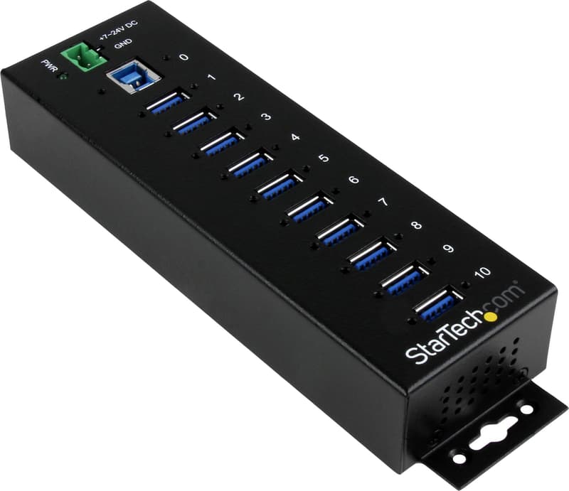 Startech 10 Port Industrial USB 3.0 Hub with ESD & 350W Surge Protection