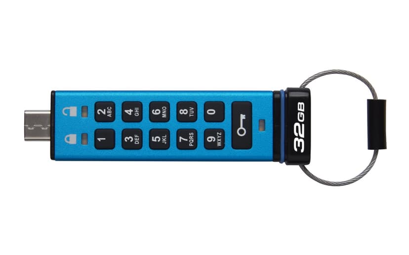 Kingston IronKey KeyPad 200 32GB USB-C Blå