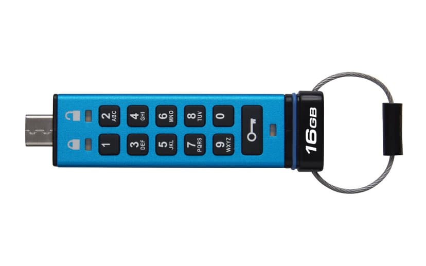 Kingston IronKey KeyPad 200 16GB USB-C Blå