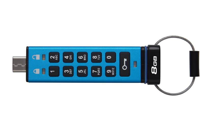 Kingston IronKey KeyPad 200 8GB USB-C Blå