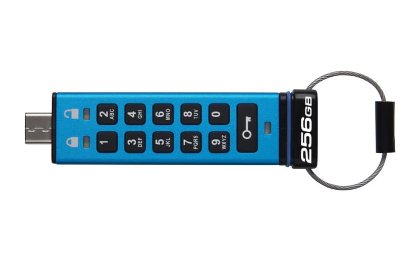 Kingston IronKey Keypad 200 256GB USB Type-C Sininen