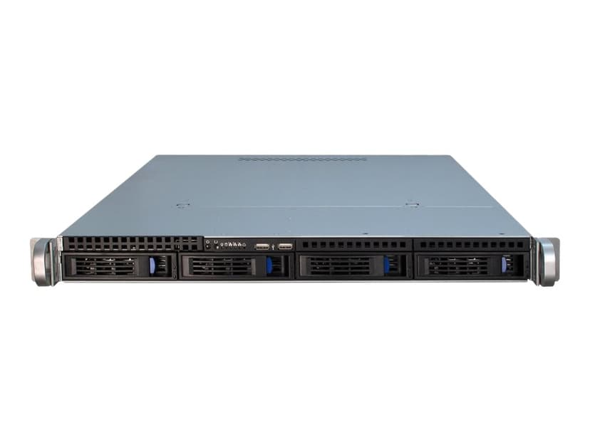 Inter-Tech 1U 1404 Rackchassis - (Kuppvare klasse 3) Rack Rustfritt stål, Svart