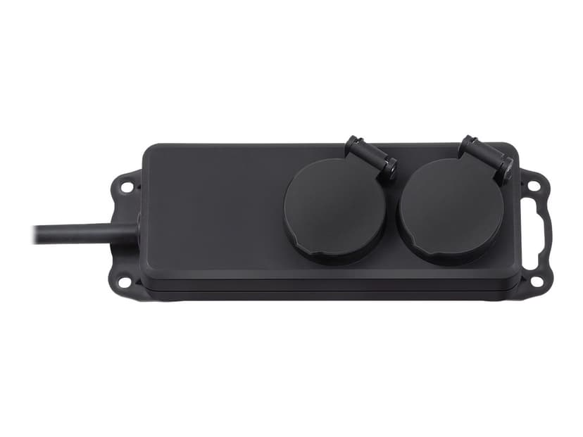Brennenstuhl Extension socket IP44 2-way black 2m H07RN-F 3G1,5