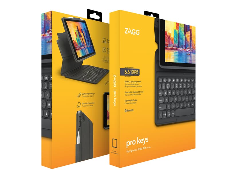 Zagg Keyboard Pro Keys iPad Air 10.9" 4th gen, iPad Air 10.9" 5th gen Pohjoismainen Musta