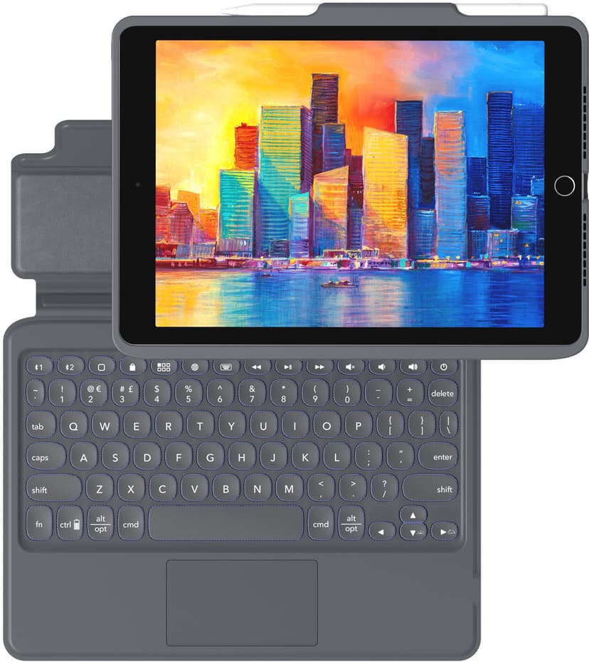 Zagg Keyboard Pro Keys With TrackPad iPad 10.2" 7th gen, iPad 10.2" 8th gen, iPad 10.2" 9th gen Nordic Svart
