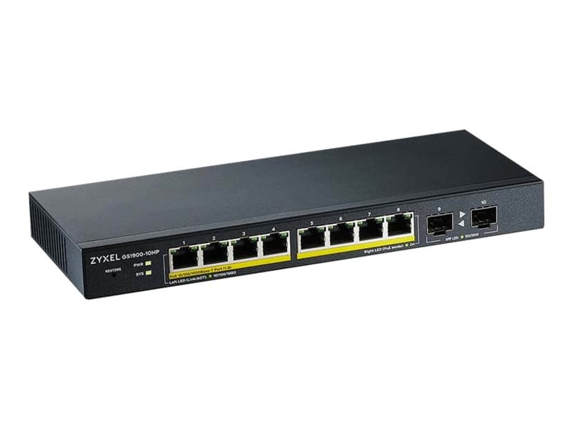Zyxel GS1900 10-Port PoE 77W Switch