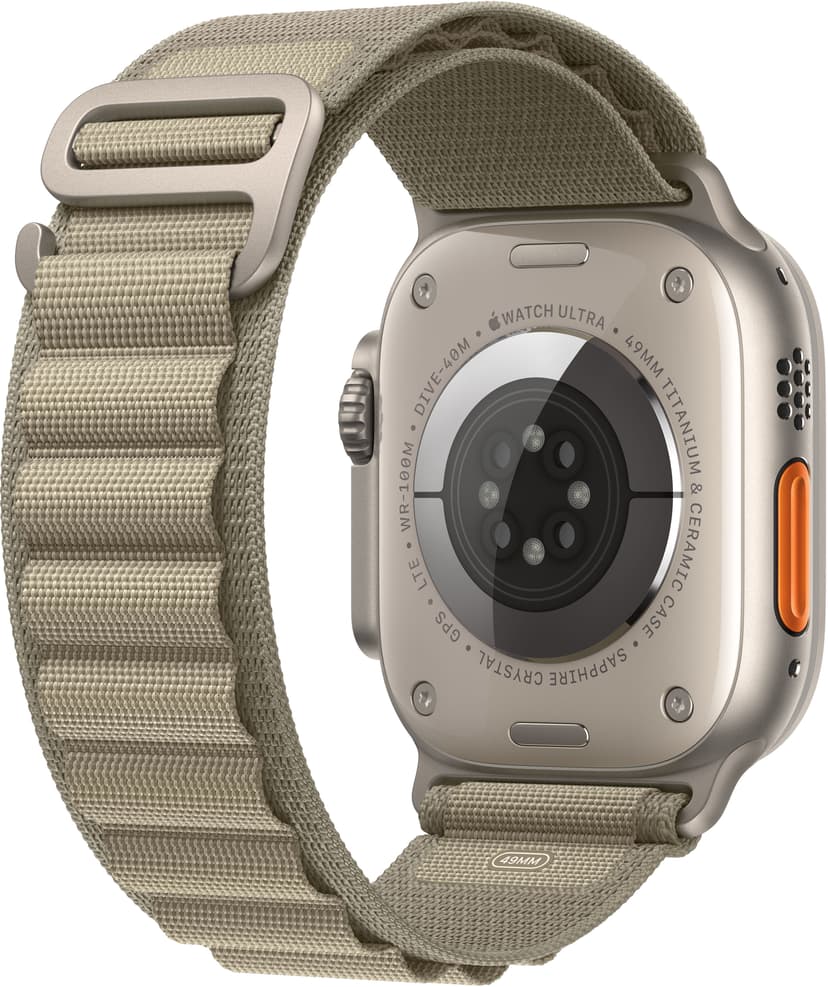 Apple Watch Ultra 2 GPS Cellular 49mm Titanium Case with Olive Alpine Loop Small MREX3NF A Dustin