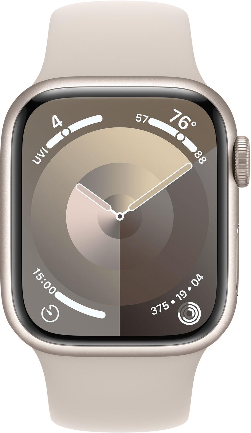 Apple Watch Series 9 GPS 41mm Starlight Aluminium Case with Starlight Sport Band - S/M Beige