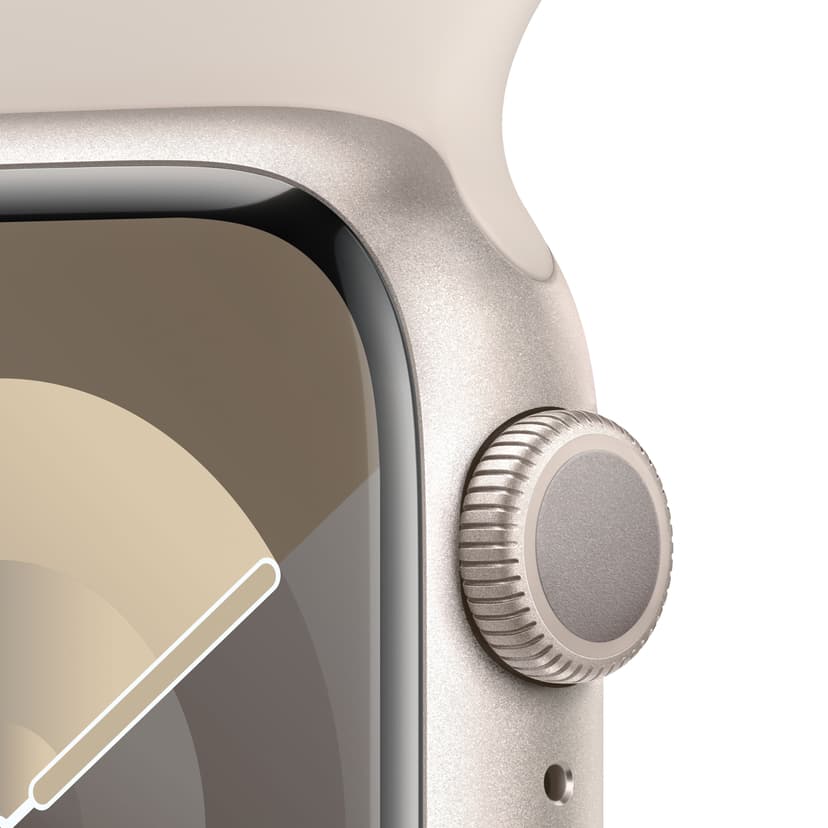 Apple Watch Series 9 GPS 41mm Starlight Aluminium Case with Starlight Sport Band - S/M Beige