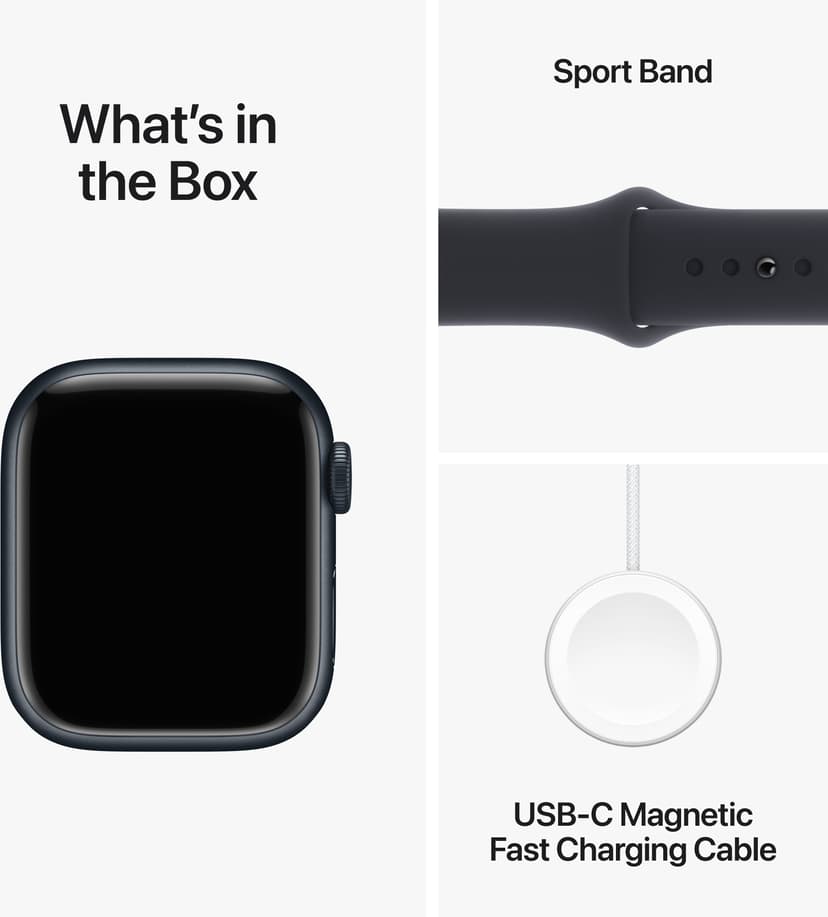 Apple Watch Series 9 GPS Cellular 45mm Midnight Aluminium Case with Midnight Sport Band S M MRMC3QF A Dustin